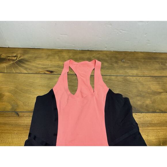 Lululemon Cool Racerback Tank Top Surf Bonded Black Orange Activewear Size 6 - Picture 4 of 10